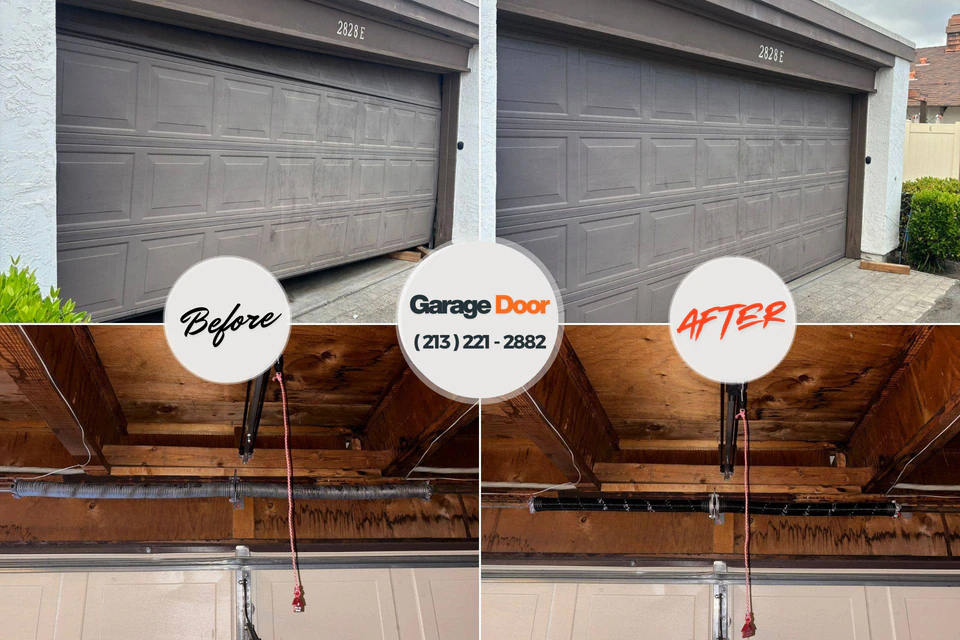 Before and after: garage door repair 44143